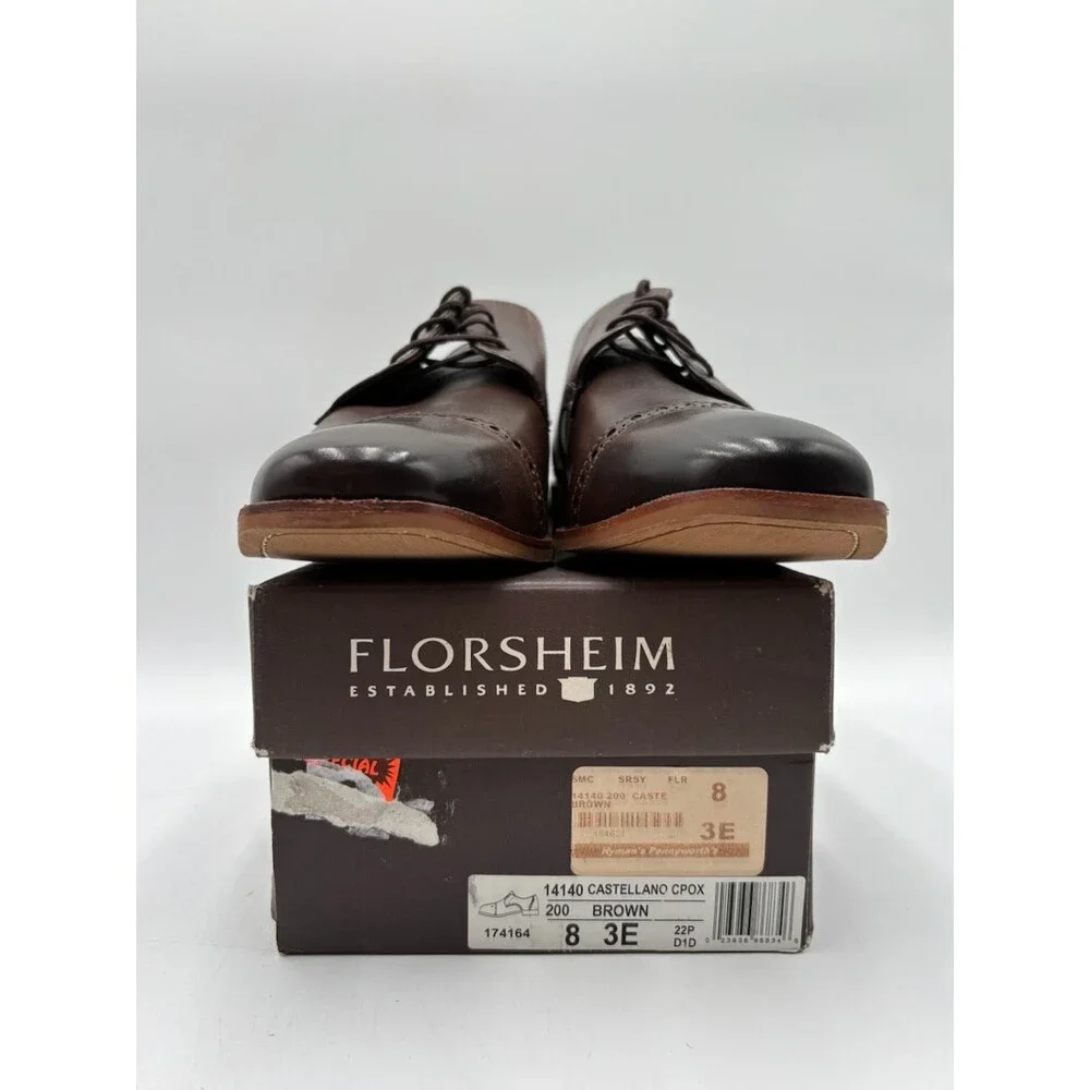 Florsheim CASTELLANO CPOX Men's NEW Leather Oxford Shoe Brown US Size 8 3E